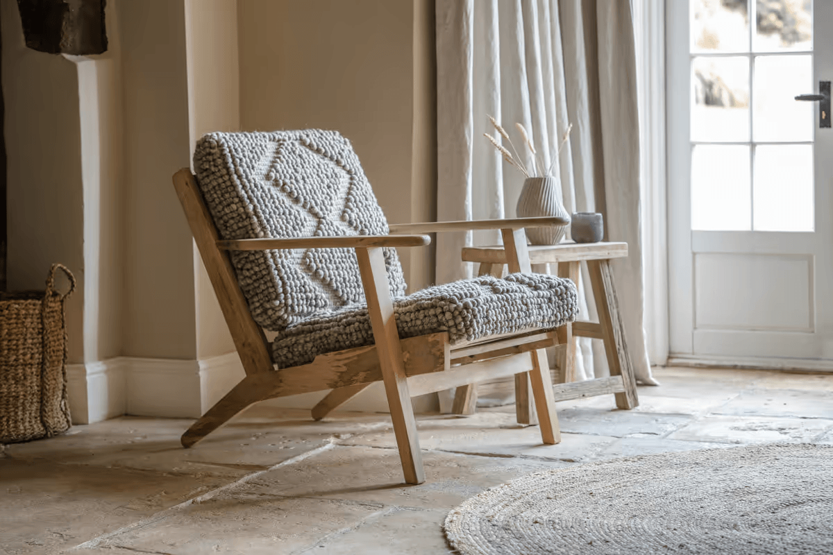 Nkuku - Keya Chunky Weave & Mango Wood Chair - Natural