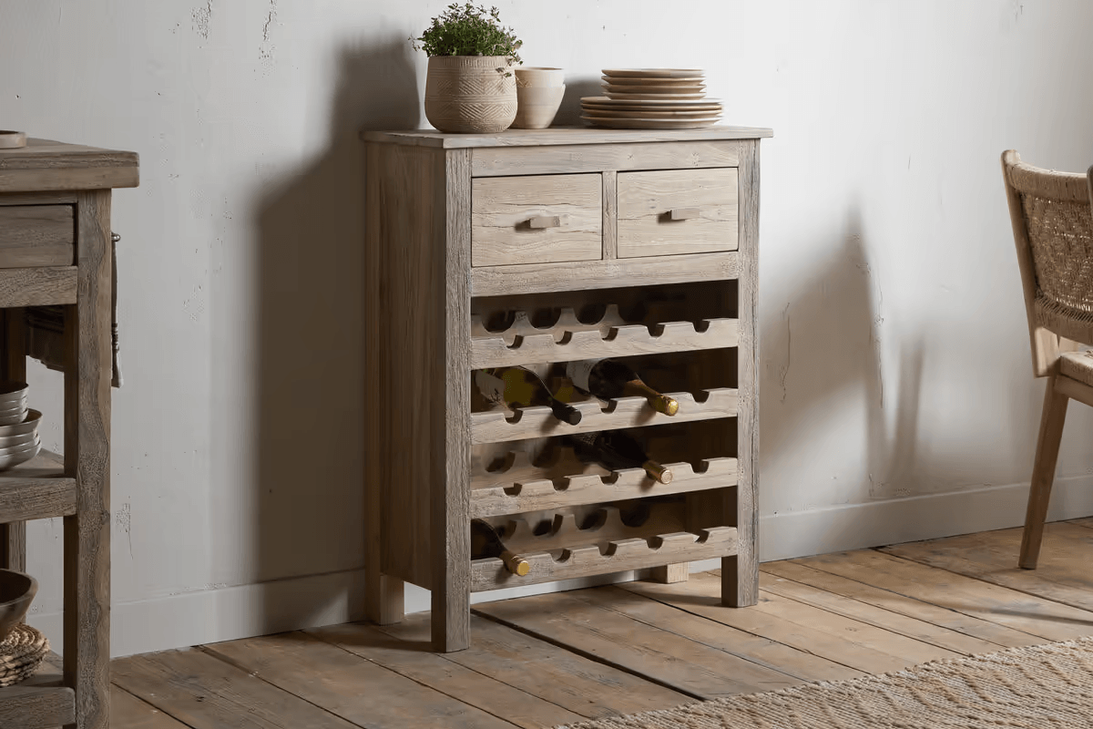 Nkuku - Shanthi Reclaimed Wood Wine Rack - Natural