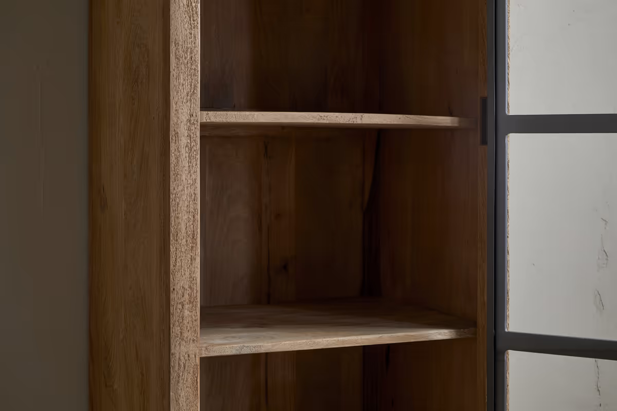 Nkuku - Nirvi Mango Wood & Iron Tall Cabinet - Black