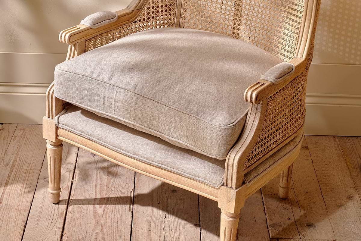 Nkuku - Kaziria Cane & Linen Armchair - Natural