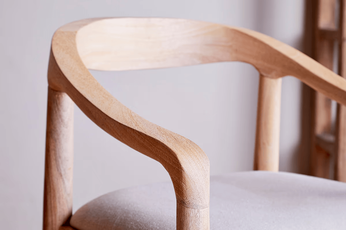 Nkuku - Anbu Mango Wood Upholstered Counter Chair - Natural