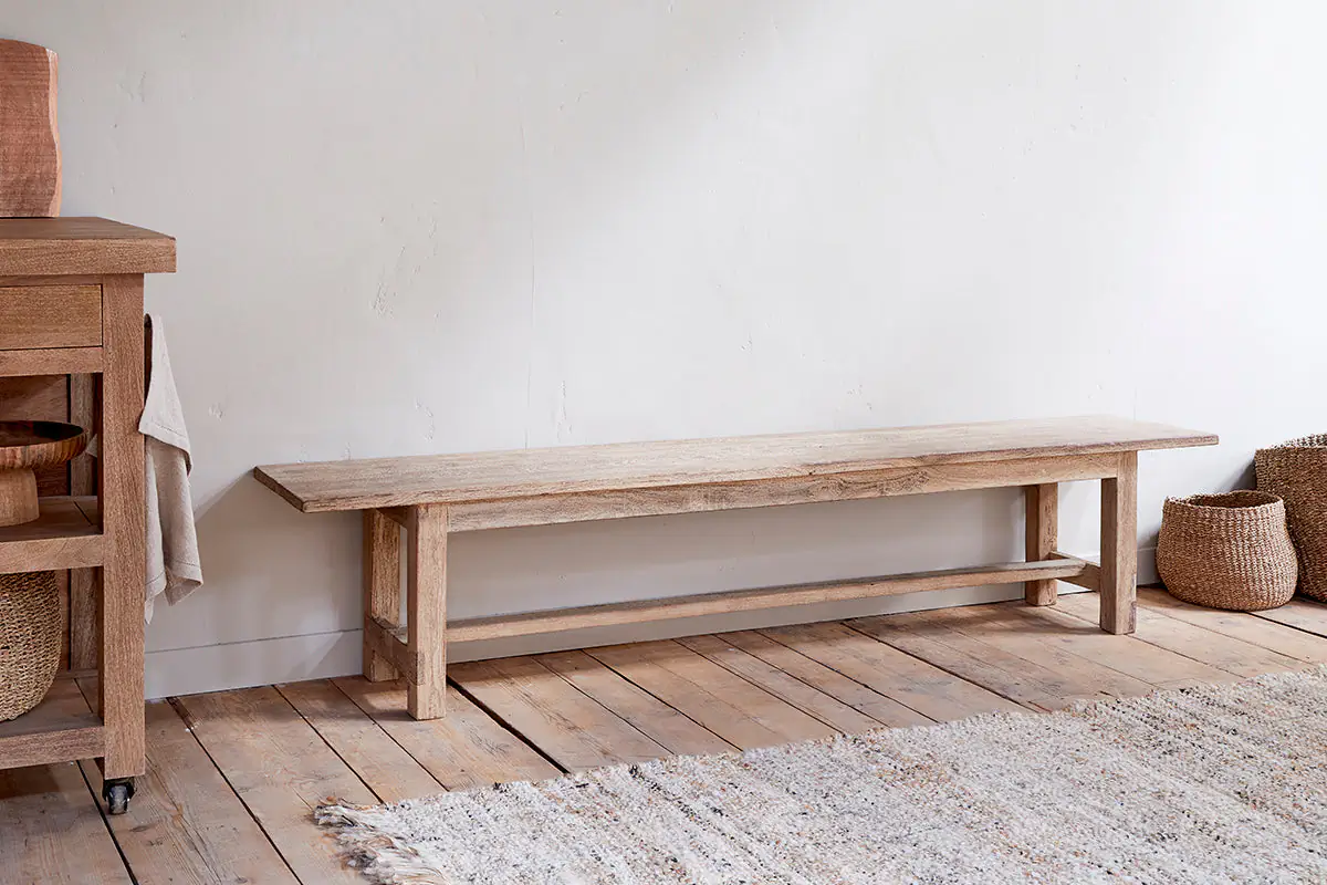 Nkuku - Fioni Reclaimed Wood Bench - Natural - Small