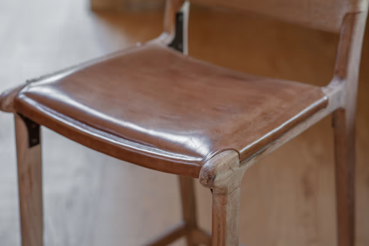 Nkuku - Nayan Leather & Jute Counter Chair - Tan
