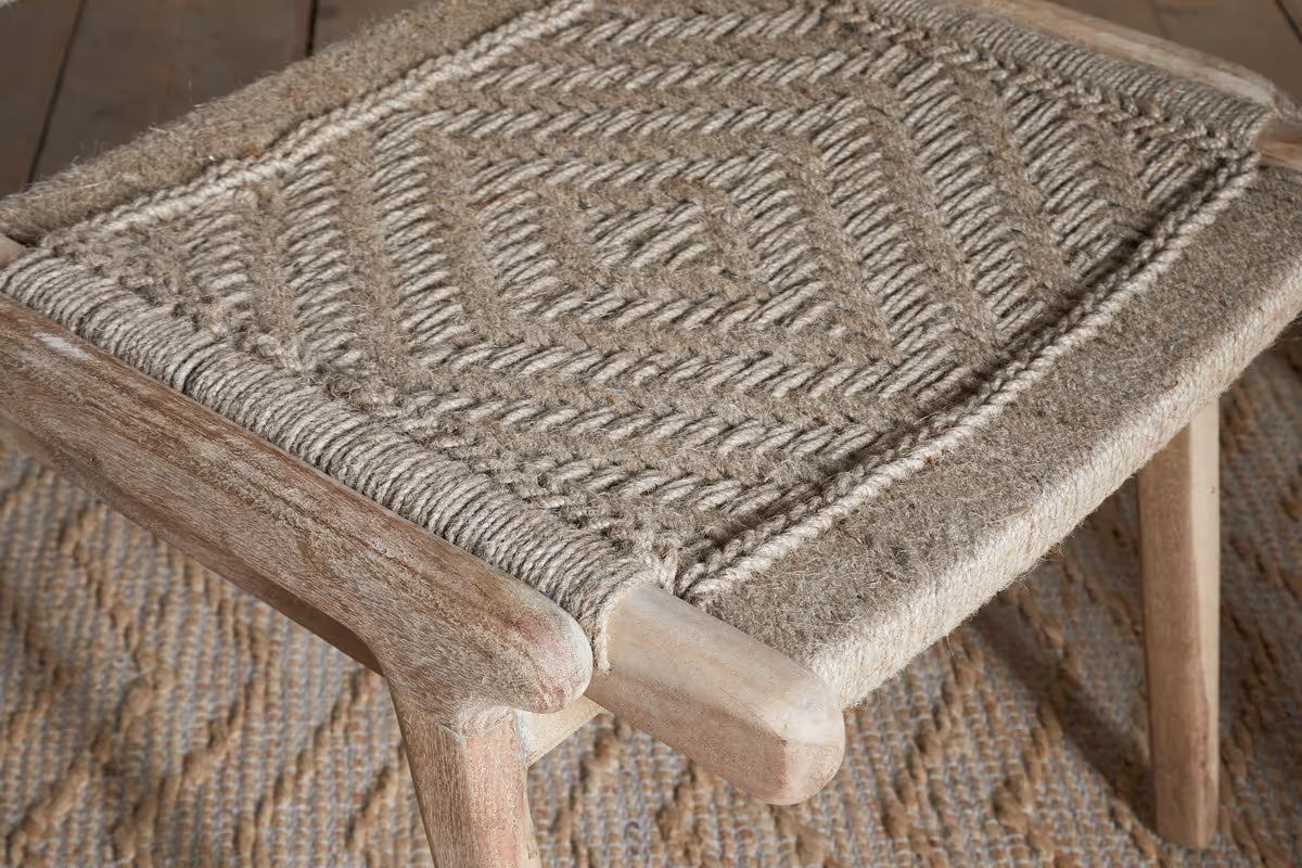 Nkuku - Vinay Woven Armless Dining Chair - Natural