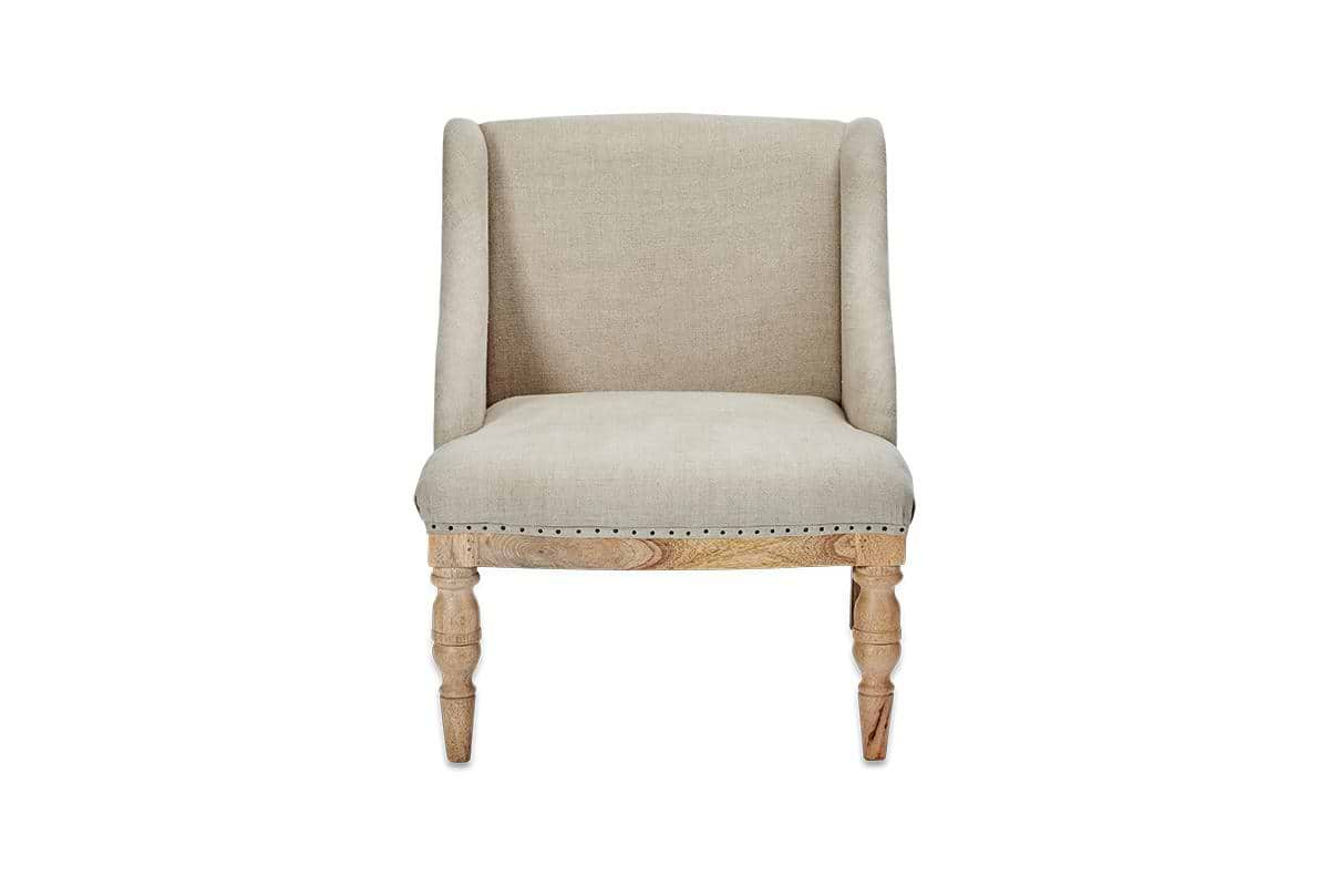 Nkuku - Elbu Deconstructed Linen Armchair - Stone