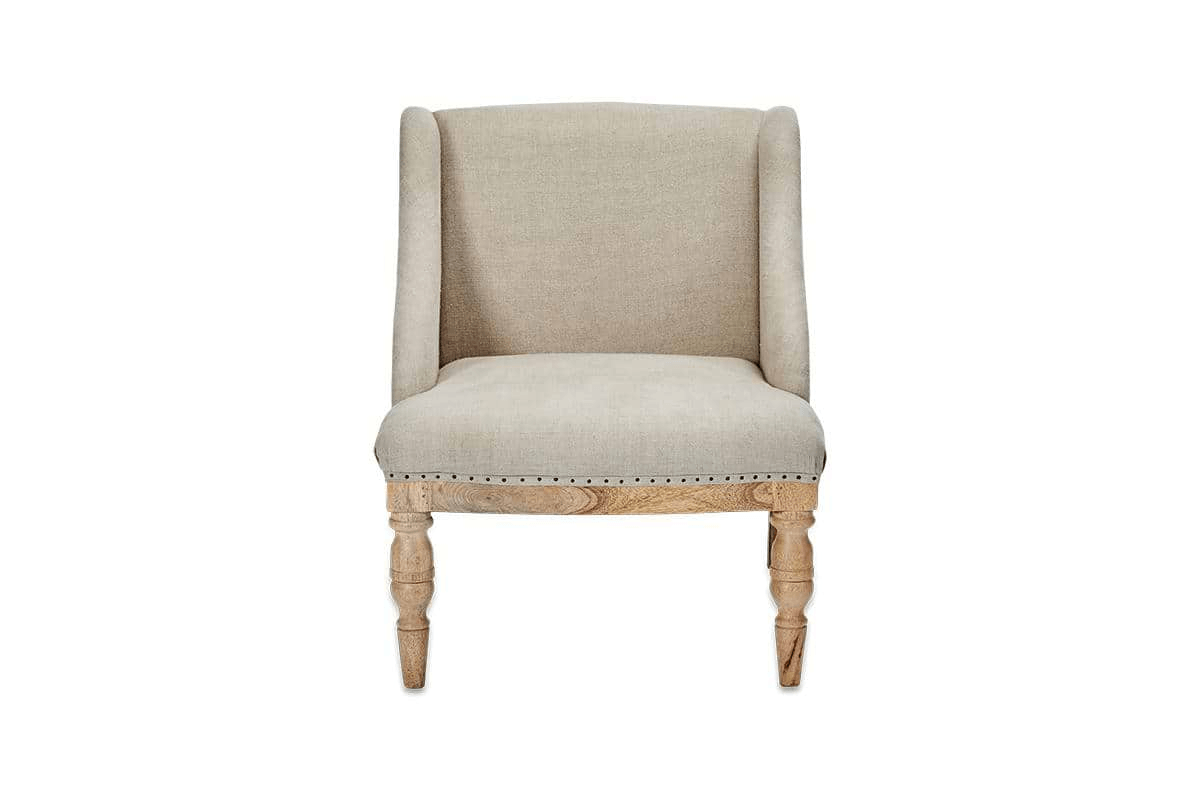 Nkuku - Elbu Deconstructed Linen Armchair - Stone