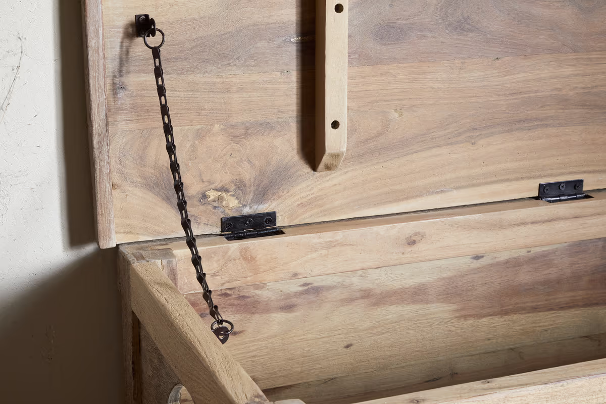 Nkuku - Karadi Reclaimed Wood Storage Bench - Natural