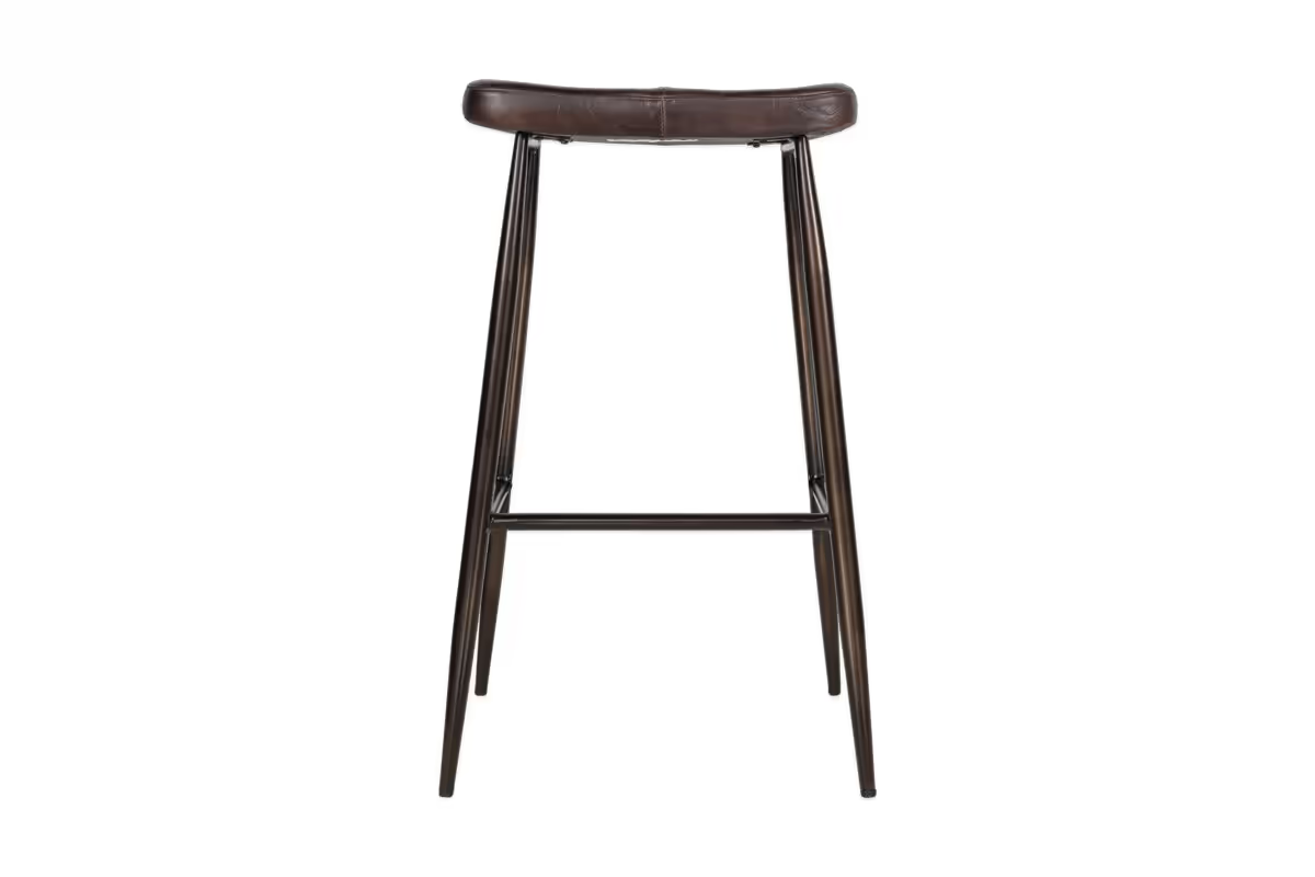 Nkuku - Samaira Leather Counter Stool - Dark Brown