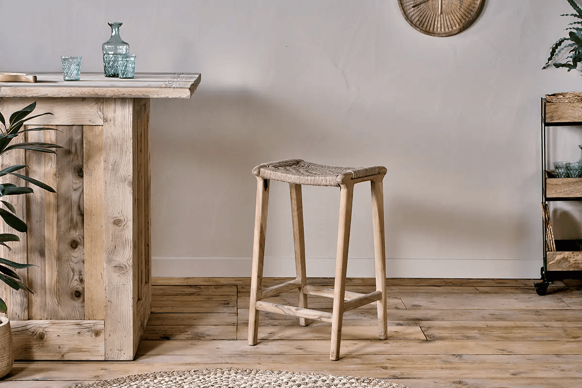 Nkuku - Vinay Woven Counter Stool - Natural