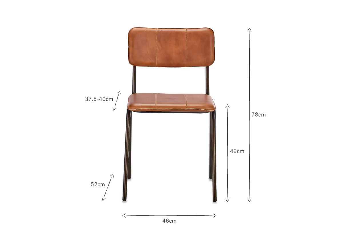 Nkuku - Ukari Leather Dining Chair - Aged Tan