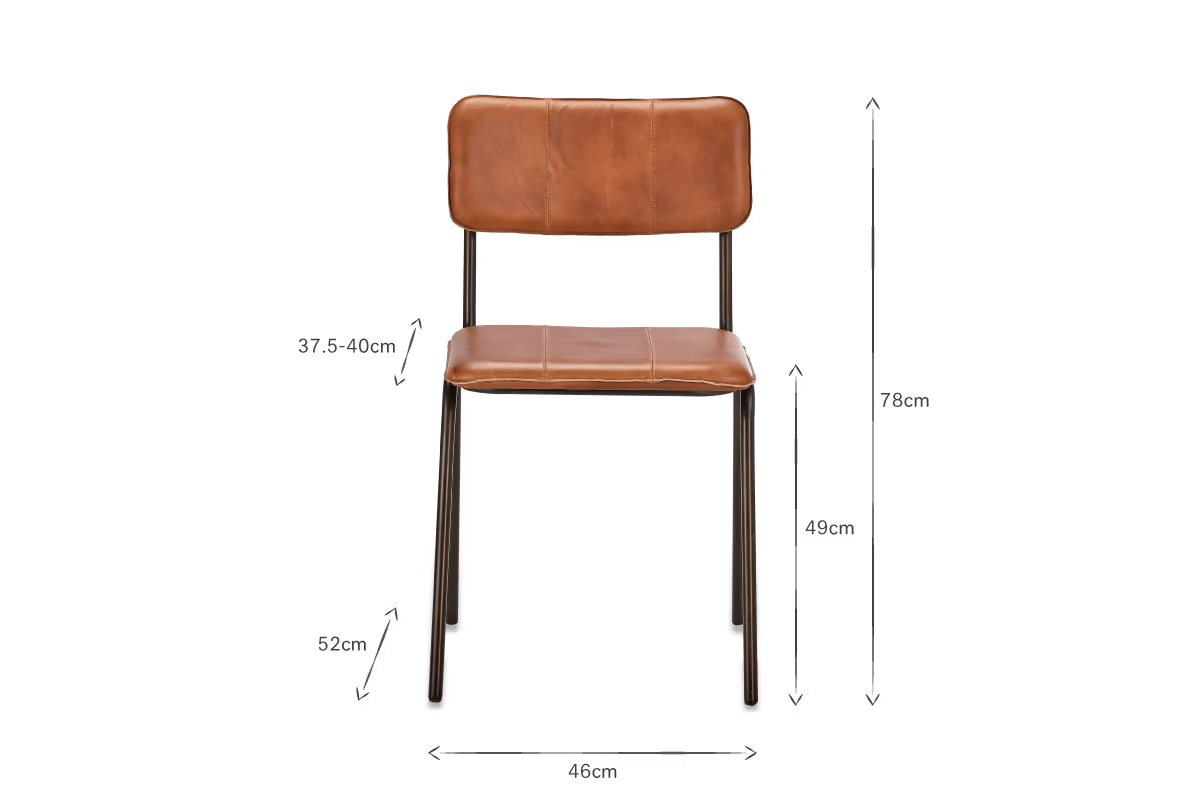 Nkuku - Ukari Leather Dining Chair - Aged Tan