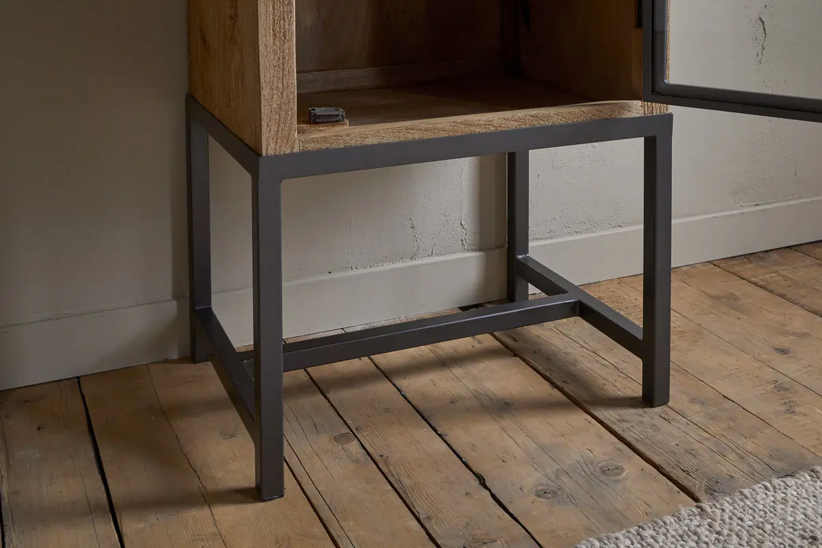 Nkuku - Nirvi Mango Wood & Iron Tall Cabinet - Black