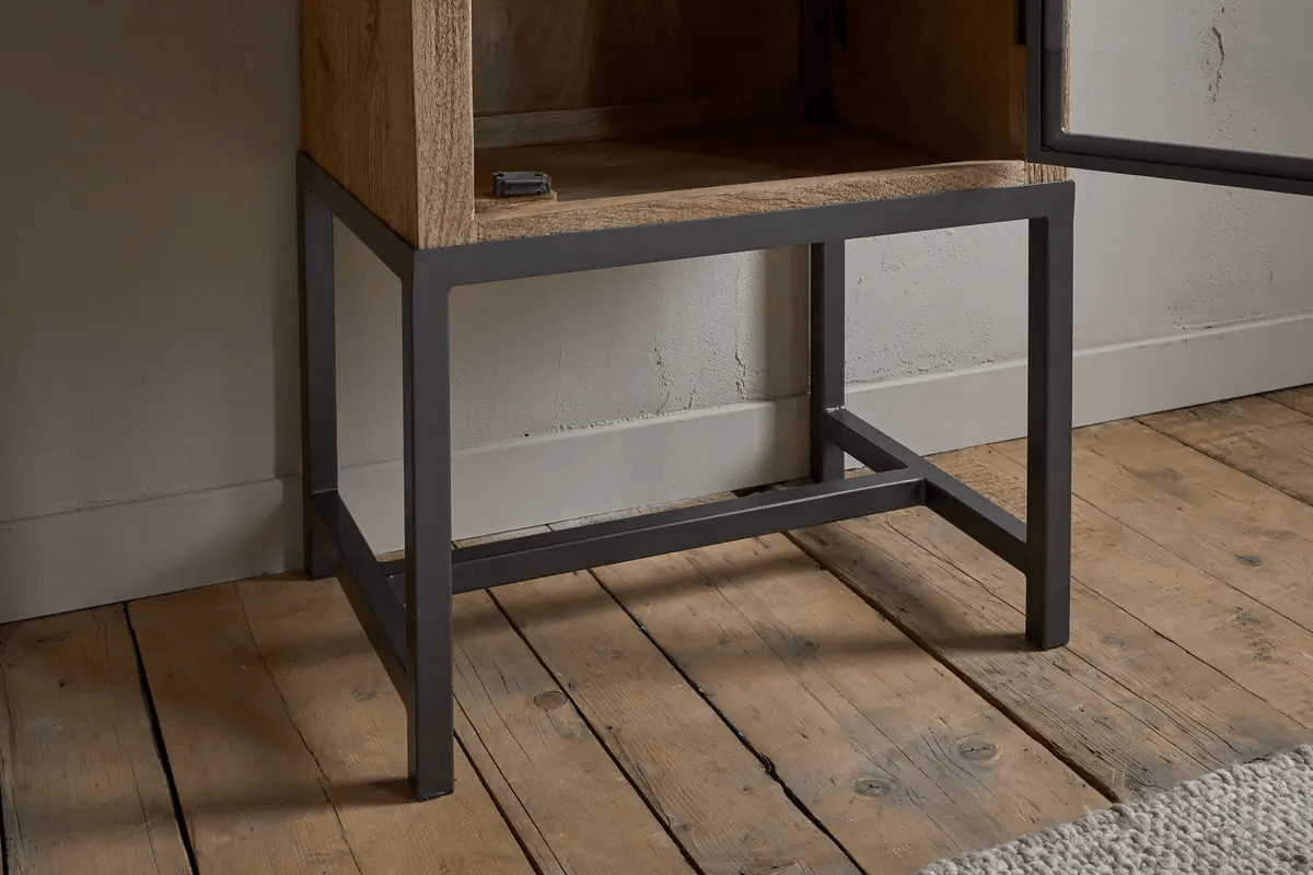 Nkuku - Nirvi Mango Wood & Iron Tall Cabinet - Black
