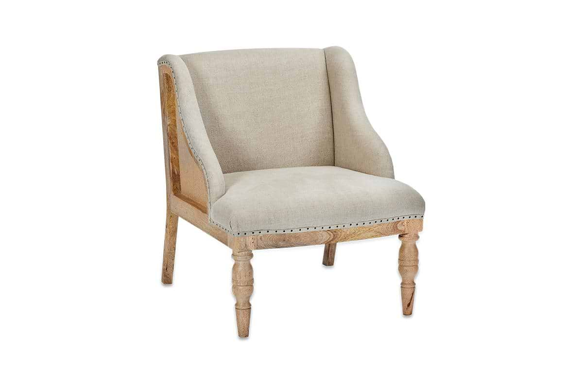 Nkuku - Elbu Deconstructed Linen Armchair - Stone