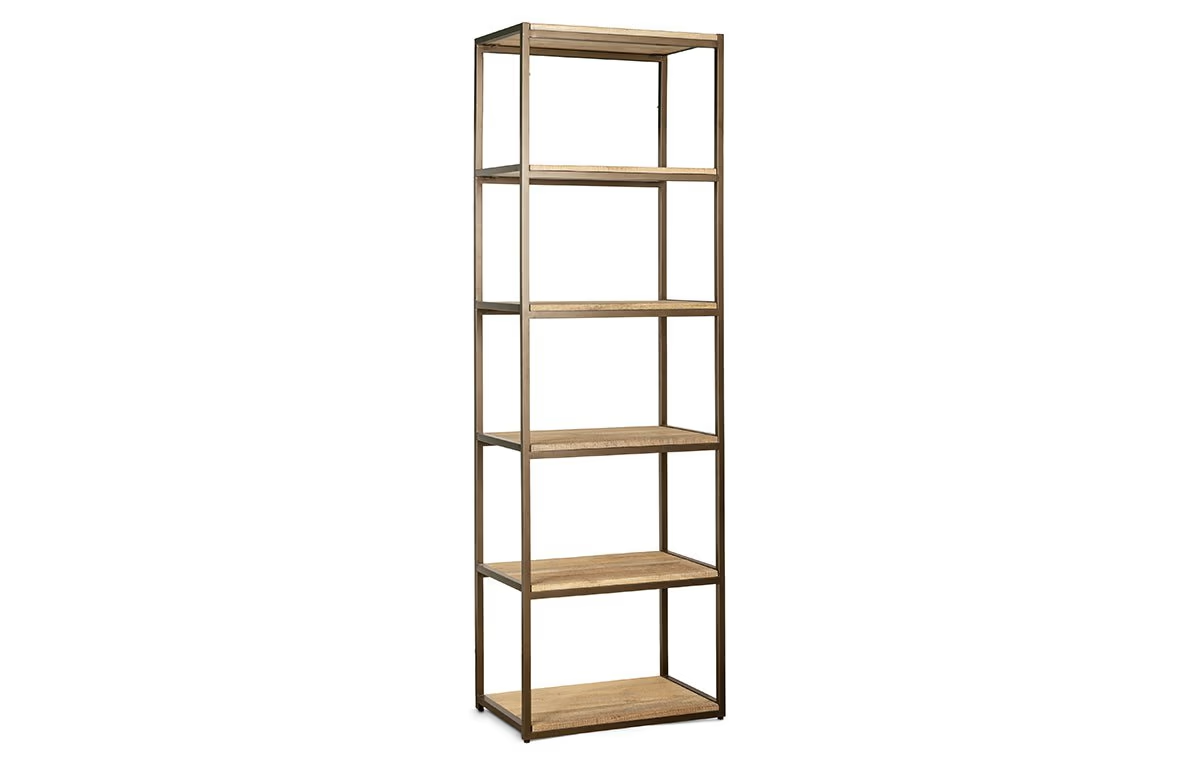 Nkuku - Marjori Mango Wood And Iron Standing Shelves - Narrow