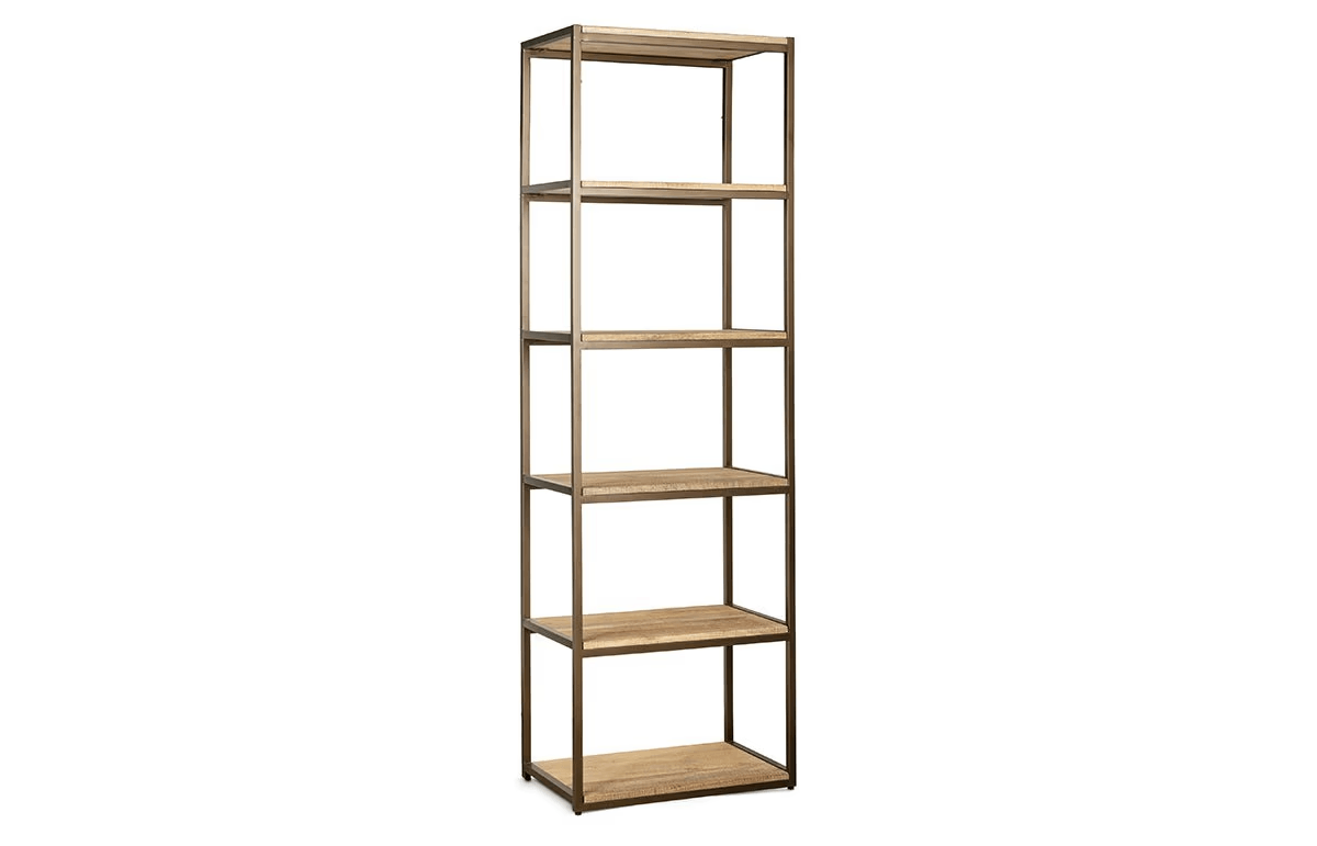 Nkuku - Marjori Mango Wood And Iron Standing Shelves - Narrow