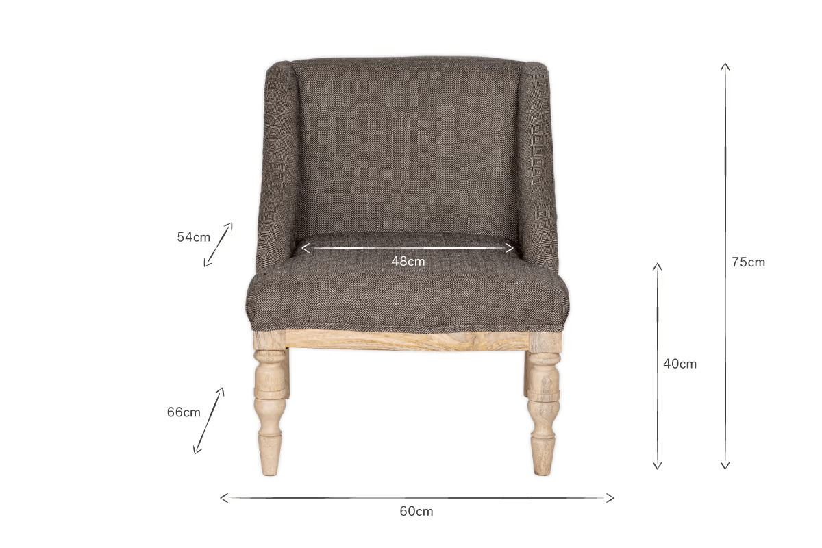 Nkuku - Elbu Deconstructed Jacquard Weave Armchair - Charcoal
