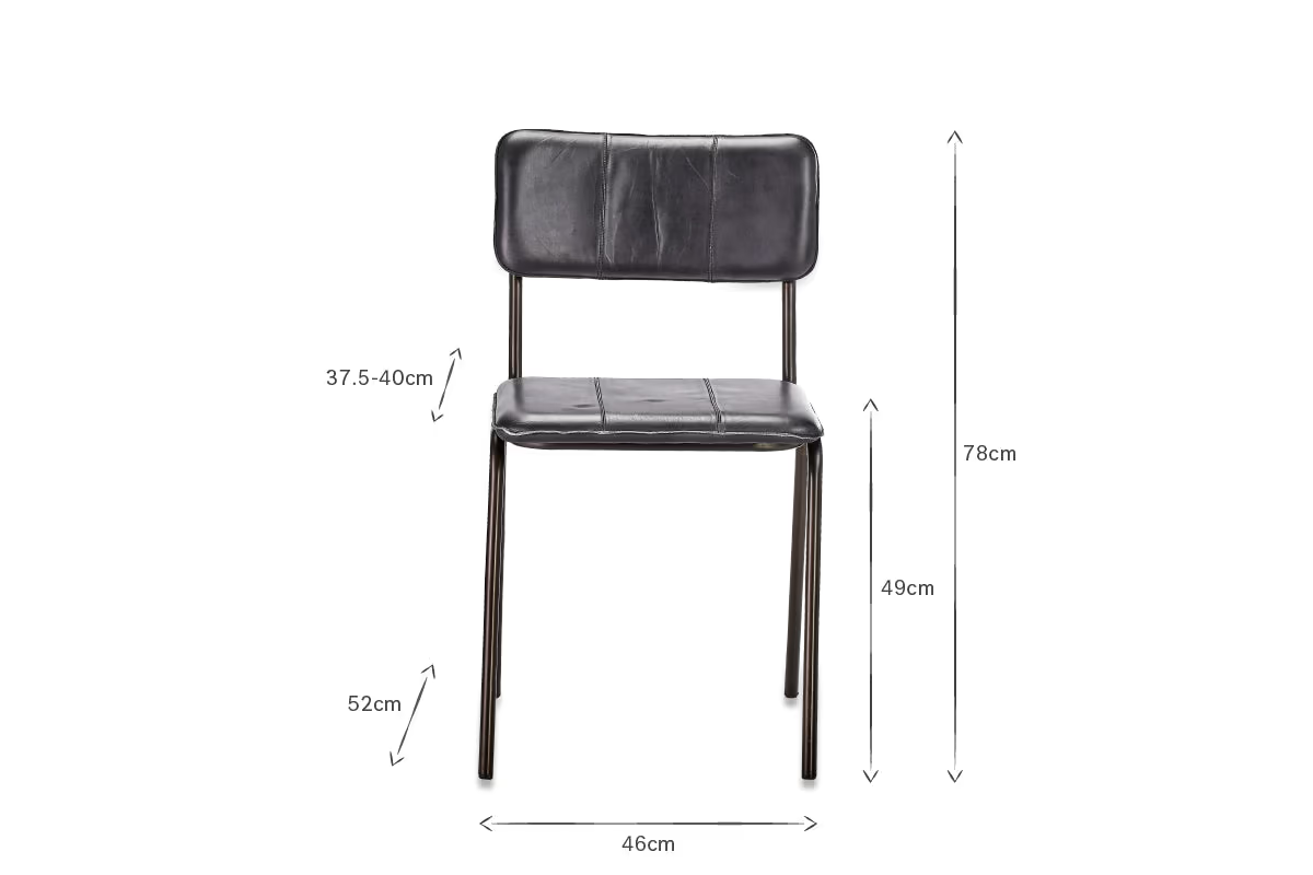 Nkuku - Ukari Leather Dining Chair - Aged Black