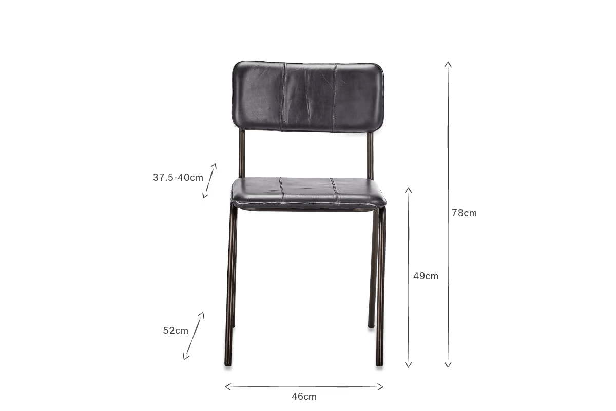 Nkuku - Ukari Leather Dining Chair - Aged Black