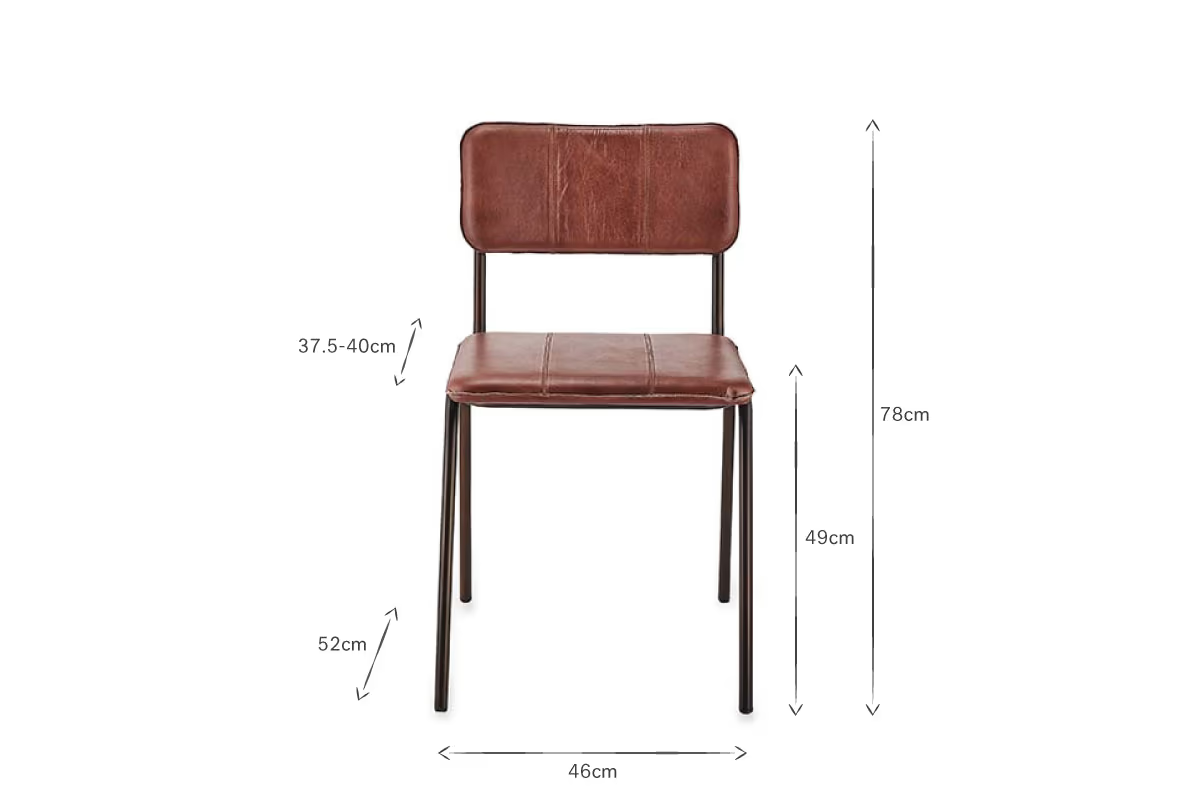 Nkuku - Ukari Leather Dining Chair - Chocolate Brown