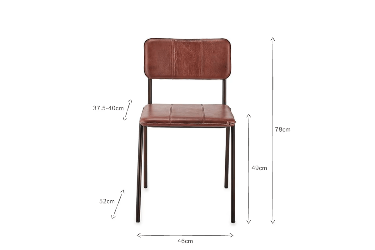 Nkuku - Ukari Leather Dining Chair - Chocolate Brown