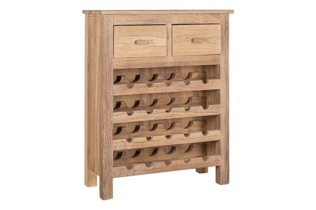Nkuku - Shanthi Reclaimed Wood Wine Rack - Natural