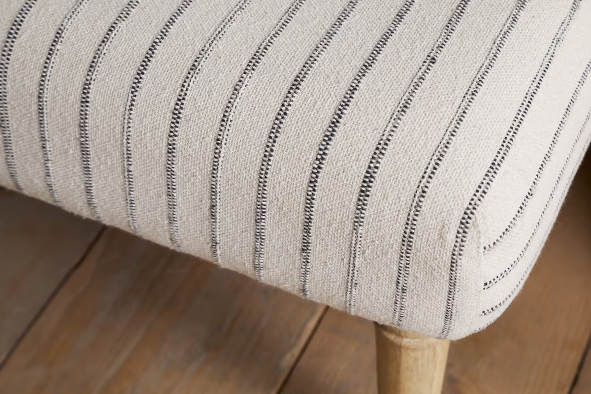 Nkuku - Sanja Stripe Upholstered Bench - Grey