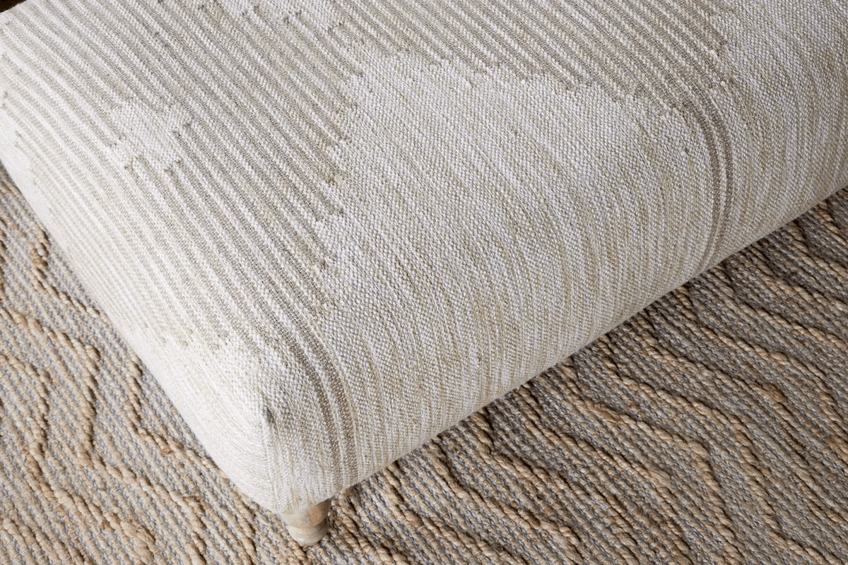 Nkuku - Aranya Upholstered Ottoman - Natural