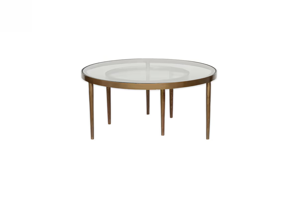 Nkuku - Jiya Iron & Glass Nested Coffee Tables - Brass