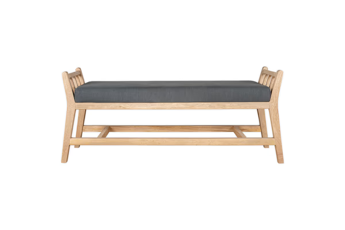 Nkuku - Avanthi Upholstered Sleigh Bench - Charcoal