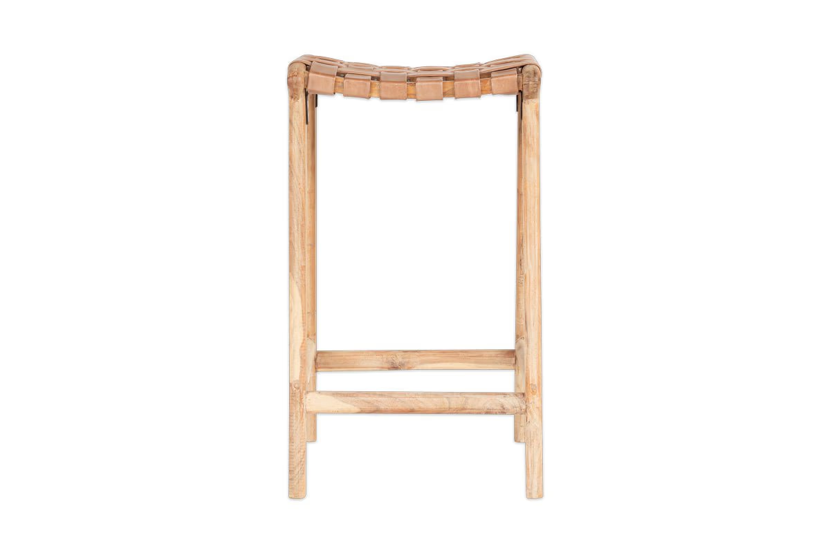 Nkuku - Adembi Woven Leather Counter Stool