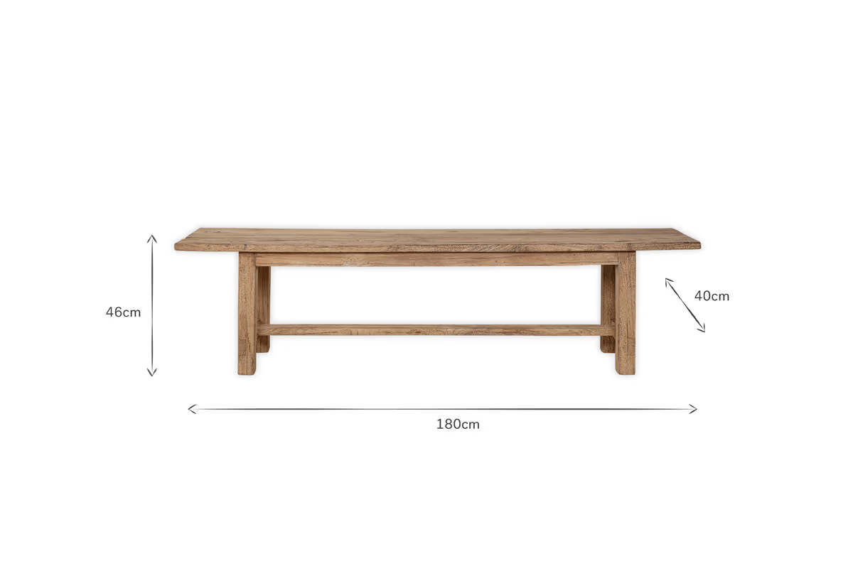 Nkuku - Fioni Reclaimed Wood Bench - Natural - Small