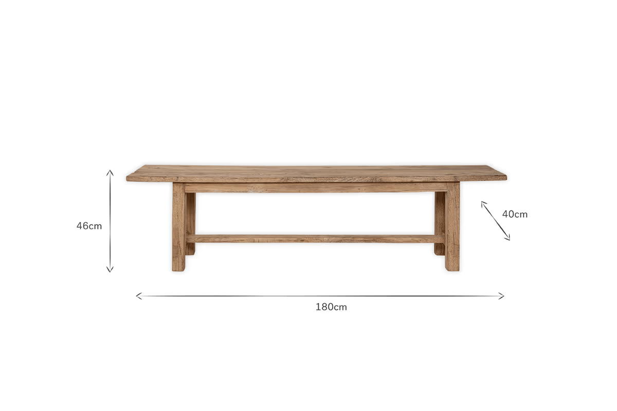Nkuku - Fioni Reclaimed Wood Bench - Natural - Small
