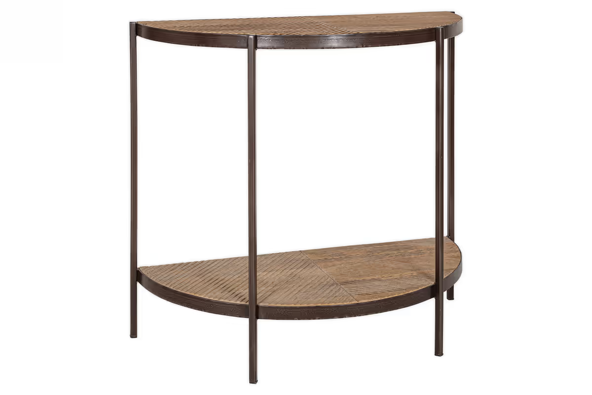 Nkuku - Aasha Mango Wood Half Moon Console Table - Natural