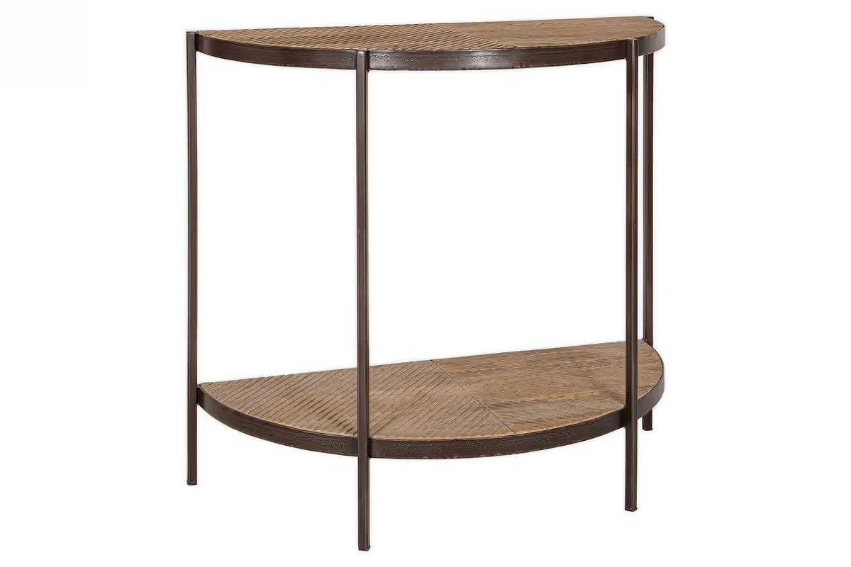 Nkuku - Aasha Mango Wood Half Moon Console Table - Natural
