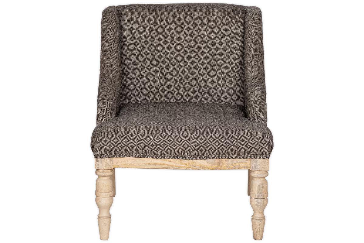 Nkuku - Elbu Deconstructed Jacquard Weave Armchair - Charcoal