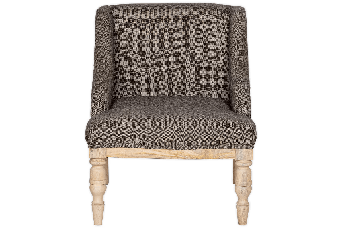 Nkuku - Elbu Deconstructed Jacquard Weave Armchair - Charcoal
