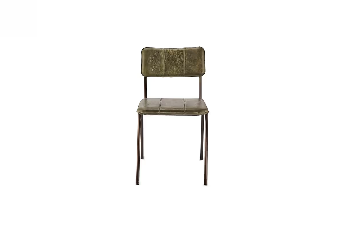 Nkuku - Ukari Leather Dining Chair - Rich Green