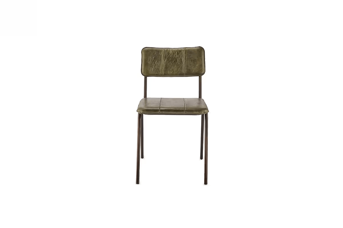 Nkuku - Ukari Leather Dining Chair - Rich Green