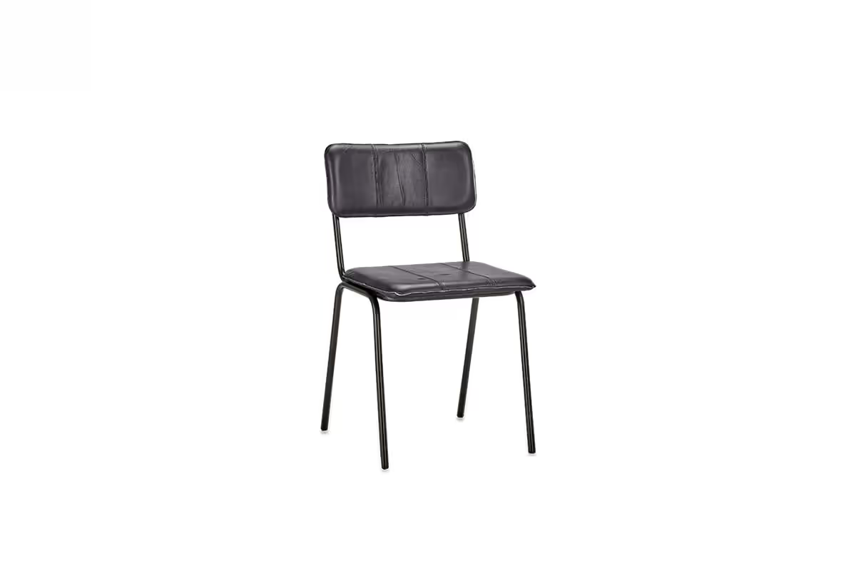 Nkuku - Ukari Leather Dining Chair - Aged Black
