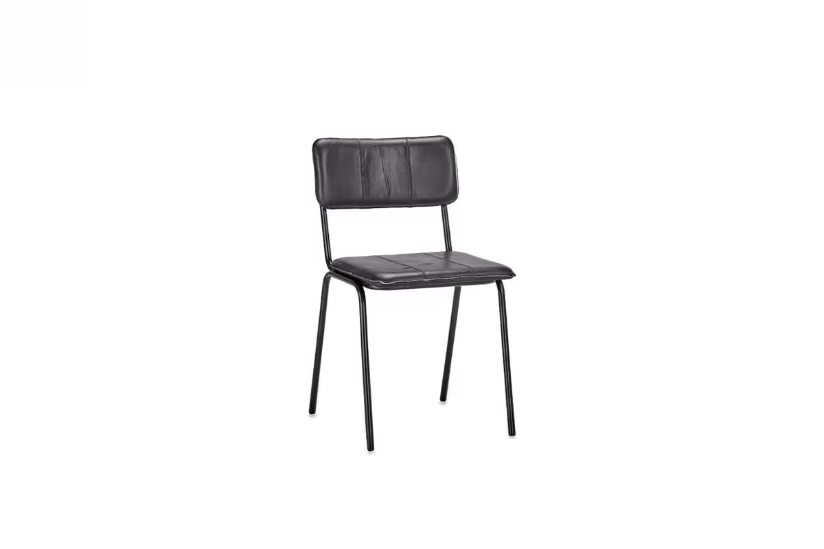Nkuku - Ukari Leather Dining Chair - Aged Black