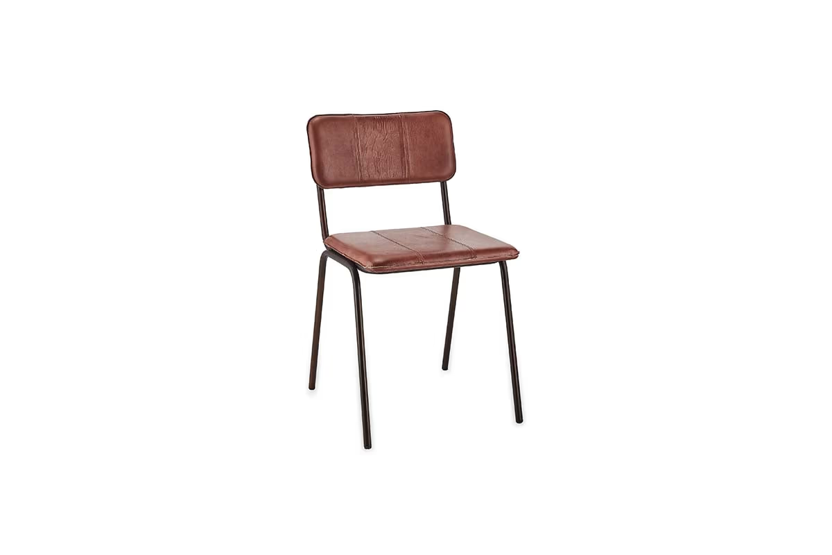 Nkuku - Ukari Leather Dining Chair - Chocolate Brown