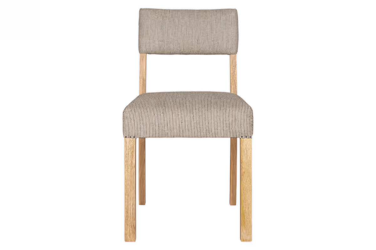 Nkuku - Nadeeka Linen Upholstered Dining Chair - Soft Grey