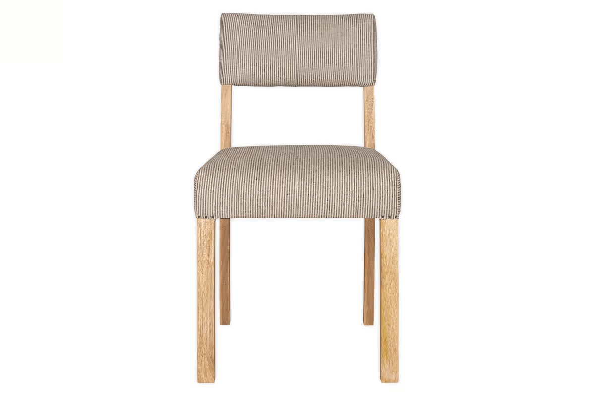 Nkuku - Nadeeka Linen Upholstered Dining Chair - Soft Grey