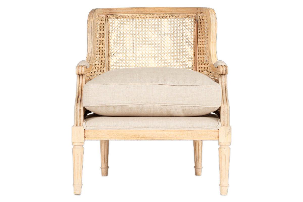 Nkuku - Kaziria Cane & Linen Armchair - Natural