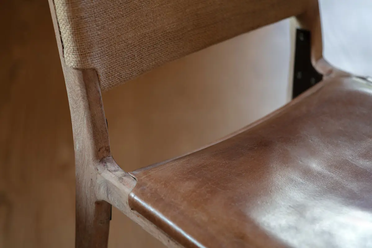 Nkuku - Nayan Leather & Jute Counter Chair - Tan