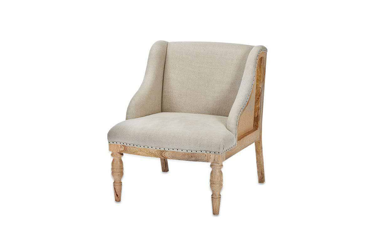 Nkuku - Elbu Deconstructed Linen Armchair - Stone
