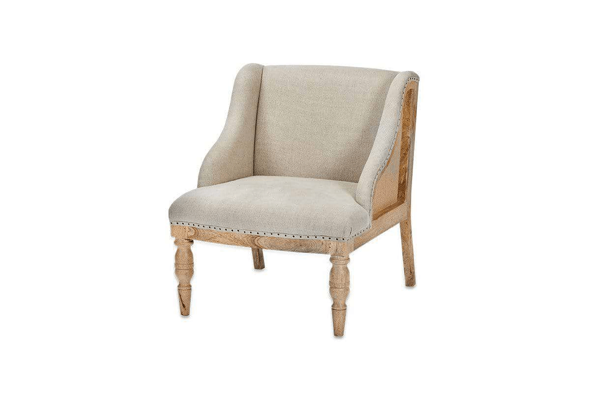 Nkuku - Elbu Deconstructed Linen Armchair - Stone