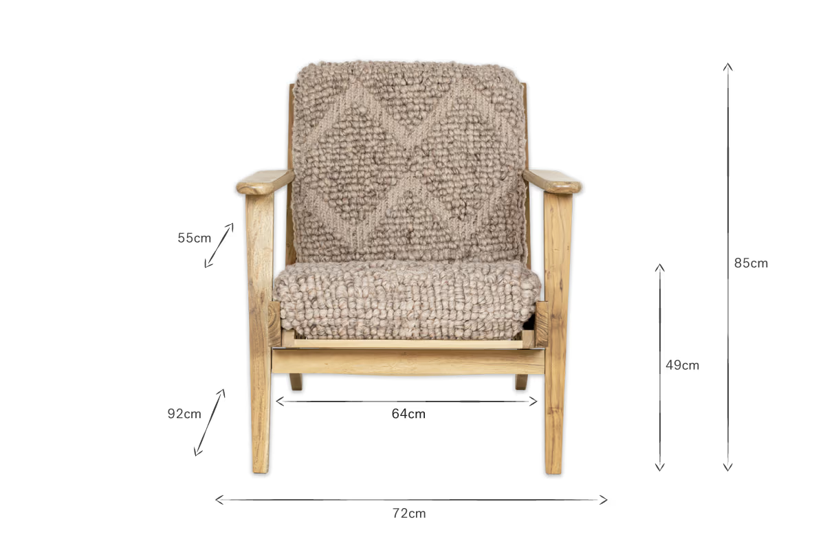 Nkuku - Keya Chunky Weave & Mango Wood Chair - Natural