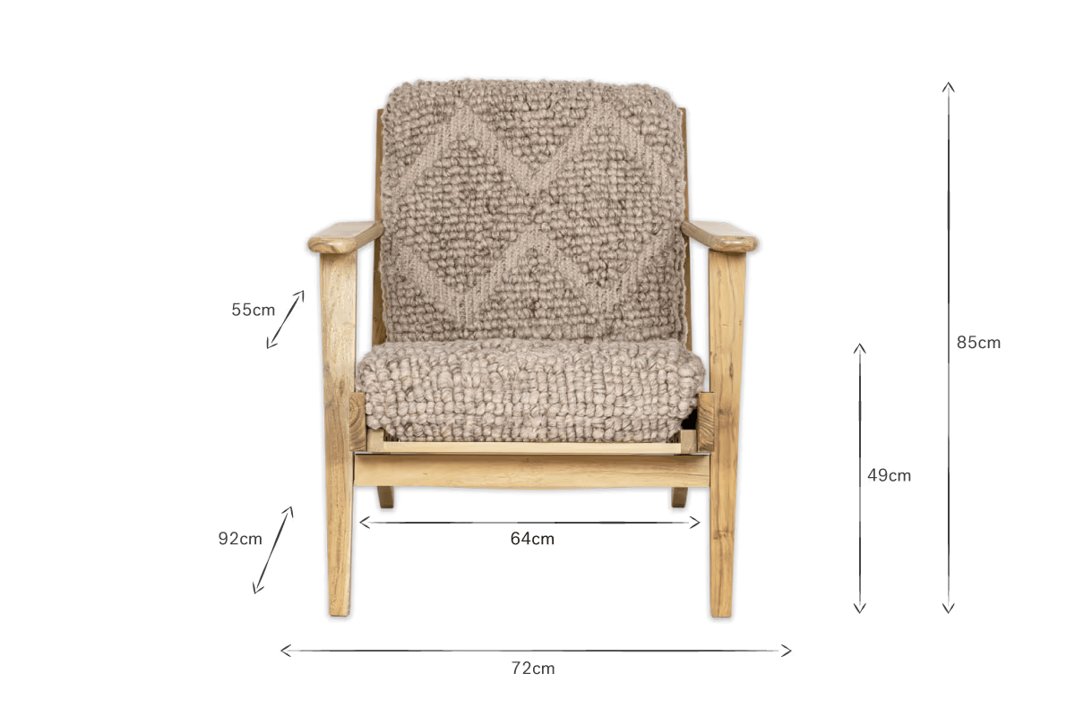 Nkuku - Keya Chunky Weave & Mango Wood Chair - Natural